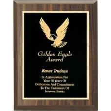  Value Priced Walnut or Black Finish Plaque